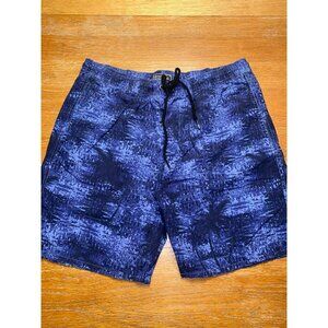 Mens Nitrous Black XL Board Shorts With Palm Tree Print Blue